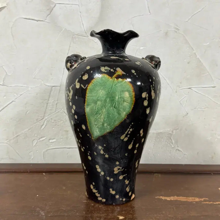 [BUNJANG] Ceramic Vase Leaf Design / 중국 도자기 송요화병 나뭇잎 낙엽 디자인 도자기