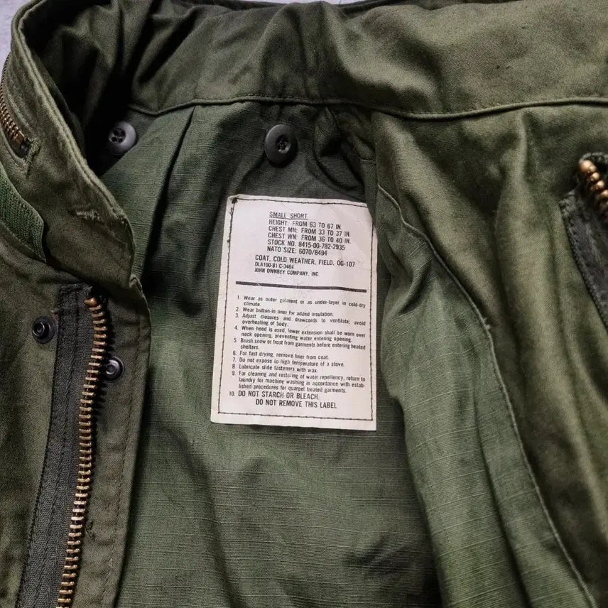 [BUNJANG] John Ownbey M-65 Field Jacket 3rd Type / 80s M-65 Field Jkt 3rd Type S-S 데드스탁