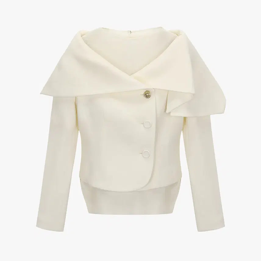 [BUNJANG] MICHAA Wide Collar Inner Set-up Short Jacket & H-Line Asymmetric Slim Long Skirt / 미샤 와이드 카라 이너 셋업 숏 자켓&H라인 언발란스 슬림핏 롱 스커트