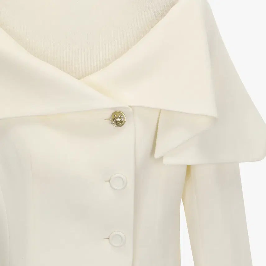 [BUNJANG] MICHAA Wide Collar Inner Set-up Short Jacket & H-Line Asymmetric Slim Long Skirt / 미샤 와이드 카라 이너 셋업 숏 자켓&H라인 언발란스 슬림핏 롱 스커트