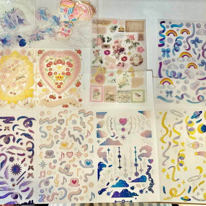 [BUNJANG] Bundle Set of 17 Deco Sticker Sheets (45 Pieces) / 다꾸 스티커 자투리 17종 총 45매 일괄