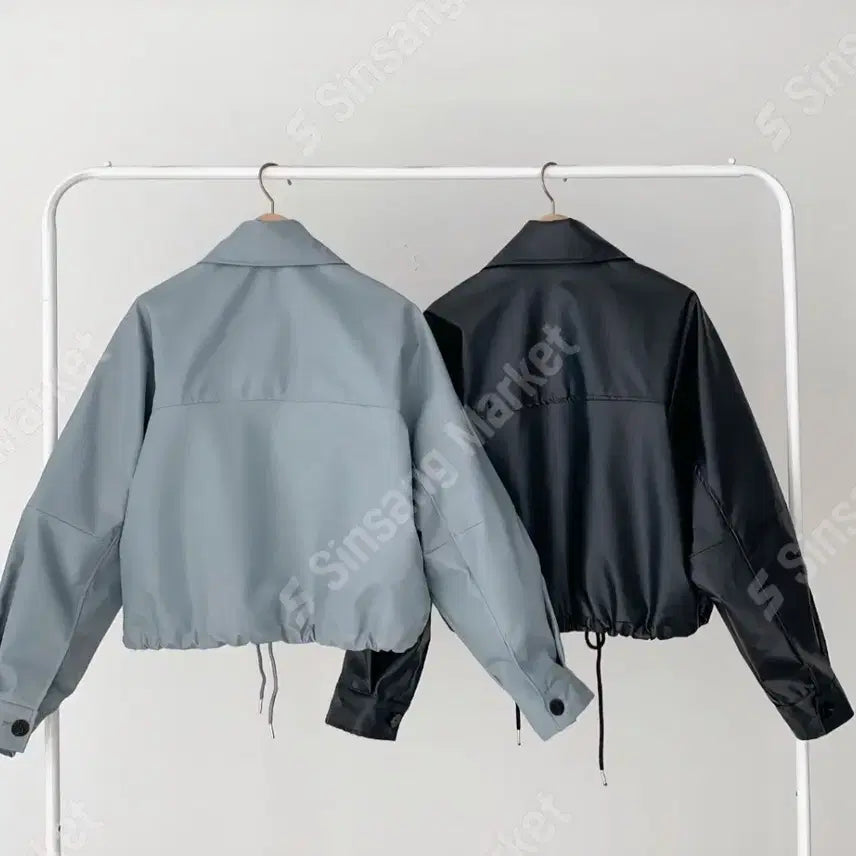 [BUNJANG] Leather String Jacket / 레더 스티링 가죽 자켓 (팔로우특가)