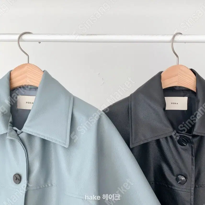 [BUNJANG] Leather String Jacket / 레더 스티링 가죽 자켓 (팔로우특가)