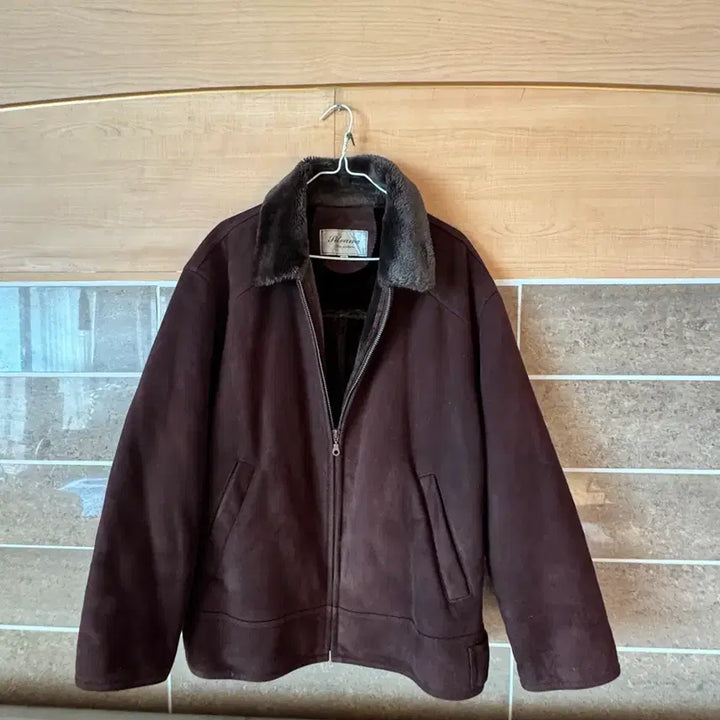 [BUNJANG] Picania Brown Leather Jacket / Picania 무스탕 가죽 자켓 브라운