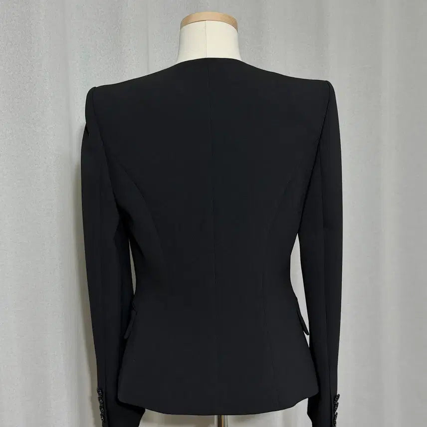 [BUNJANG] MICHAA Double Button Short Jacket (Black) / MICHAA 미샤 노카라 더블 버튼 장식 숏 자켓 (블랙) - 새상품