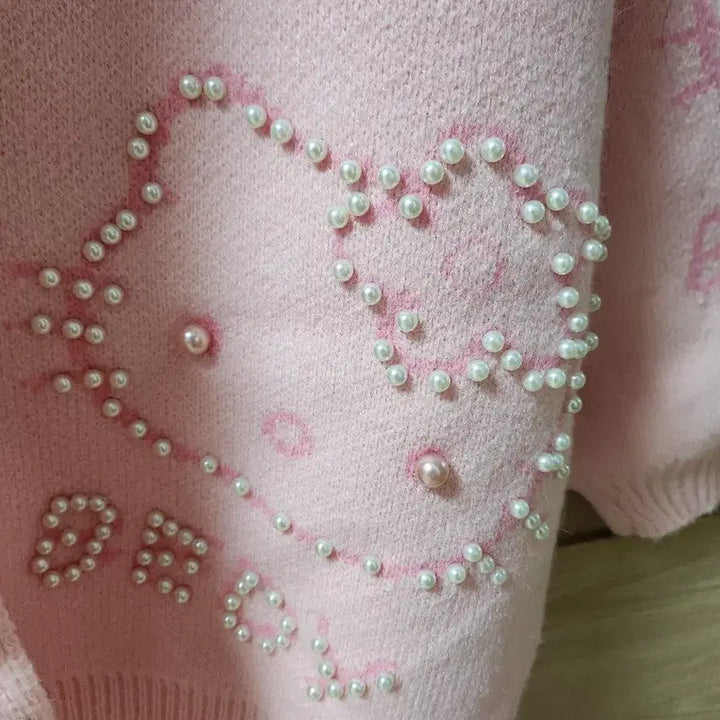 [BUNJANG] Hello Kitty Pink Pearl Sailor Cardigan / 헬로키티 핑크 진주 세일러 가디건