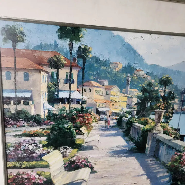 [BUNJANG] Howard Behrens Bellagio Promenade Landscape Painting Panel Frame / 하워드 베렌스 Bellagio 산책로 풍경화 패널액자.