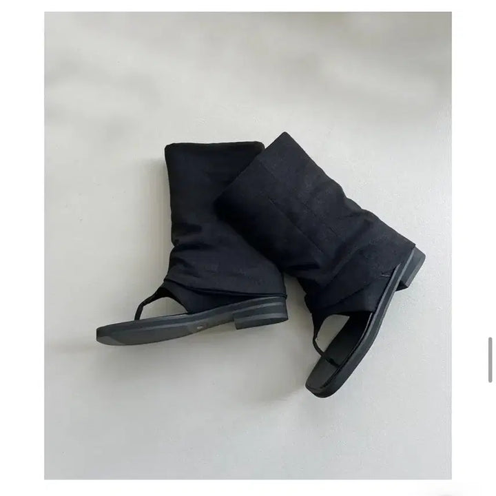 [BUNJANG] Summer Linen Flip-Flop Ankle Boots Black 230 / 씨온니 여름 린넨 쪼리 부츠 미들 앵클 슈즈 블랙 230