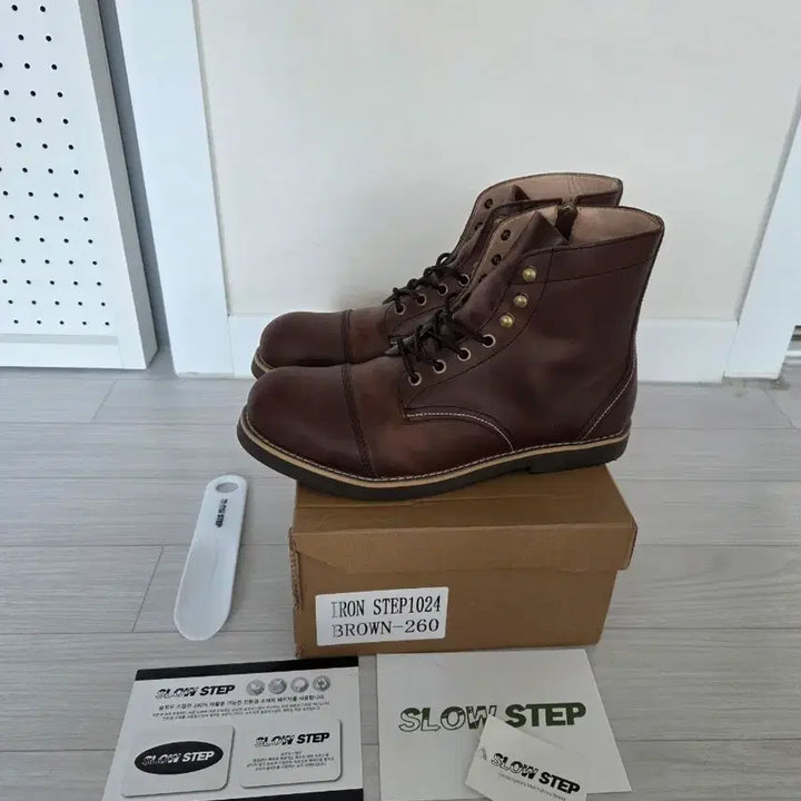 [BUNJANG] Slow Step IRON STEP1024 Brown Boots / [260] 슬로우 스텝 IRON STEP1024 브라운