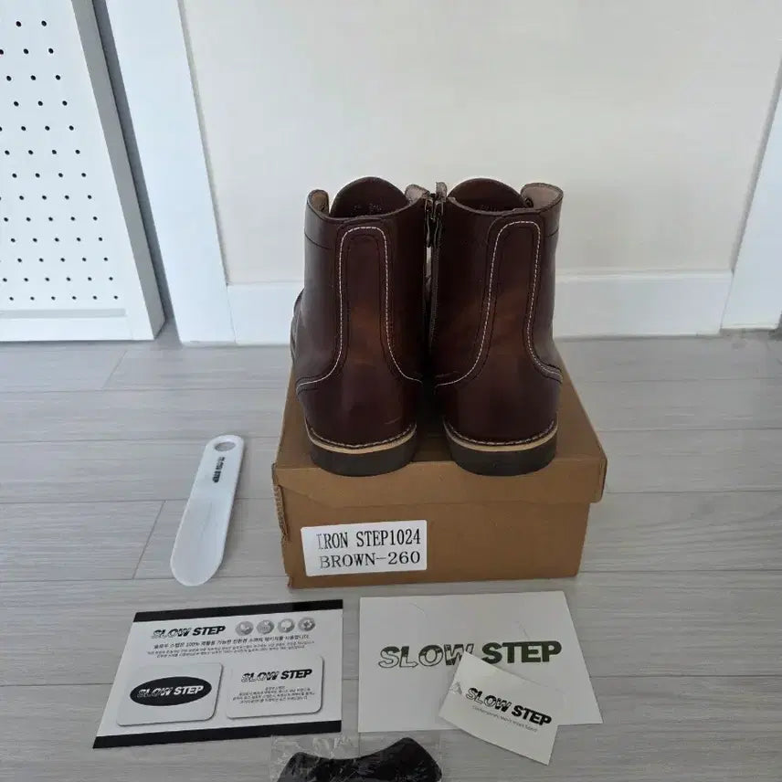 [BUNJANG] Slow Step IRON STEP1024 Brown Boots / [260] 슬로우 스텝 IRON STEP1024 브라운
