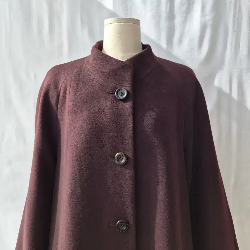 [BUNJANG] LEPORTE Cashmere 100% Burgundy High Neck Long Coat / LEPORTE 캐시미어100% 버건디 하이넥 롱코트