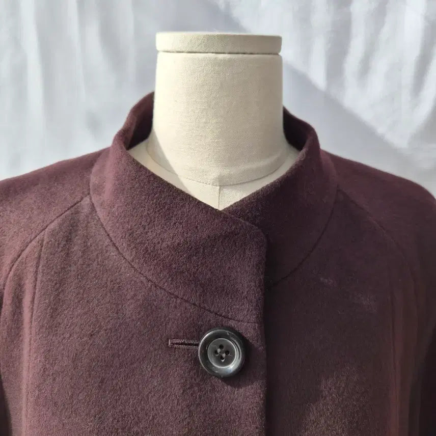 [BUNJANG] LEPORTE Cashmere 100% Burgundy High Neck Long Coat / LEPORTE 캐시미어100% 버건디 하이넥 롱코트