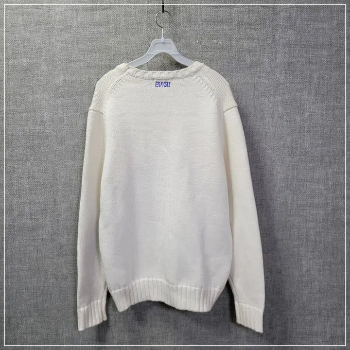 [BUNJANG] Ebisu Cream Ivory Big Logo Knit / 15. 에비수 크림아이보리 빅로고 니트 남성105