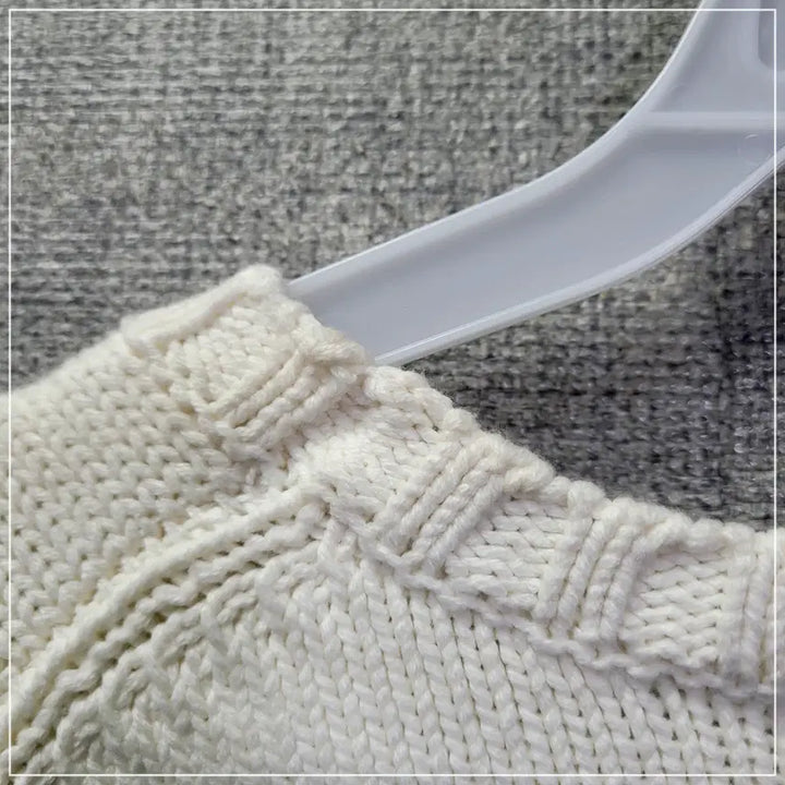 [BUNJANG] Ebisu Cream Ivory Big Logo Knit / 15. 에비수 크림아이보리 빅로고 니트 남성105