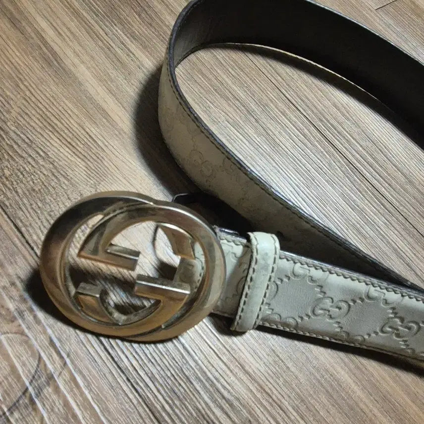 [BUNJANG] Gucci GG Logo Belt Ivory 90 / (28~31) 구찌 정품 GG 로고 벨트 아이보리 90사이즈