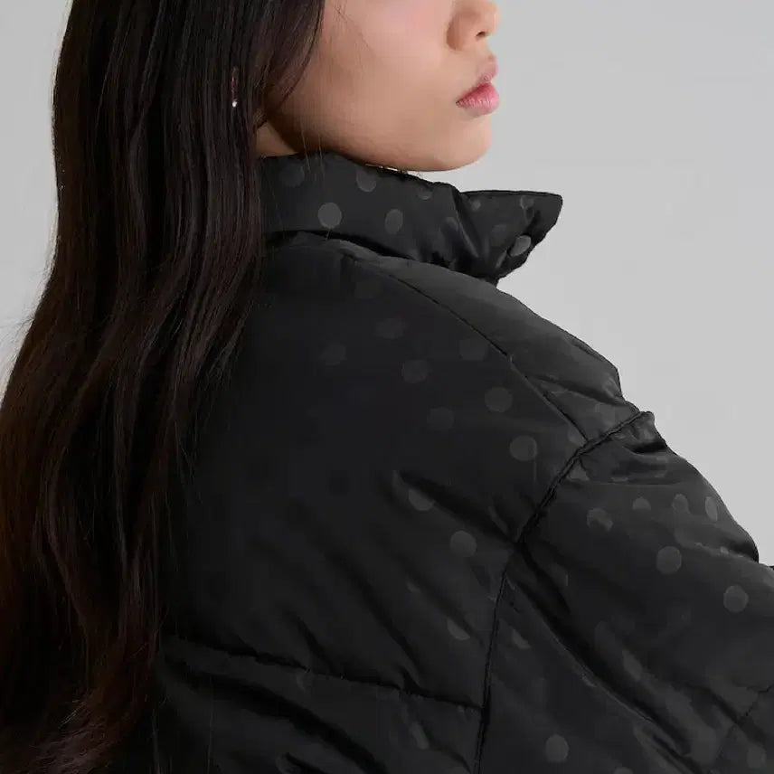 [BUNJANG] 8 Seconds Dot Pattern Welon Short Padded Jacket / 에잇세컨즈 도트 패턴 웰론 숏패딩  블랙 땡땡이