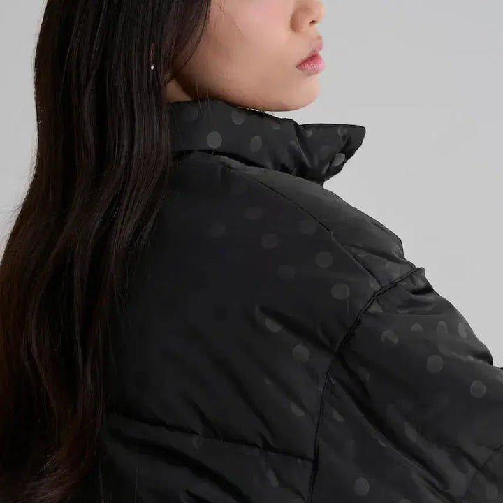 [BUNJANG] 8 Seconds Dot Pattern Welon Short Padded Jacket / 에잇세컨즈 도트 패턴 웰론 숏패딩  블랙 땡땡이