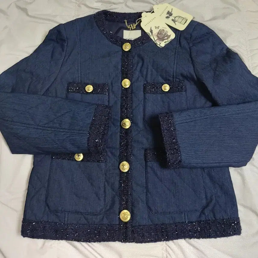 [BUNJANG] Reneyvon Denim Tweed Jacket 55 / 레니본 데님트위드자켓55. 새상품