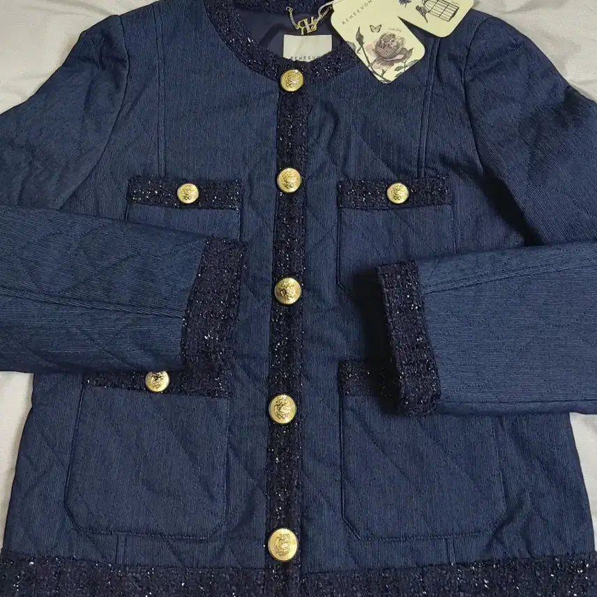[BUNJANG] Reneyvon Denim Tweed Jacket 55 / 레니본 데님트위드자켓55. 새상품