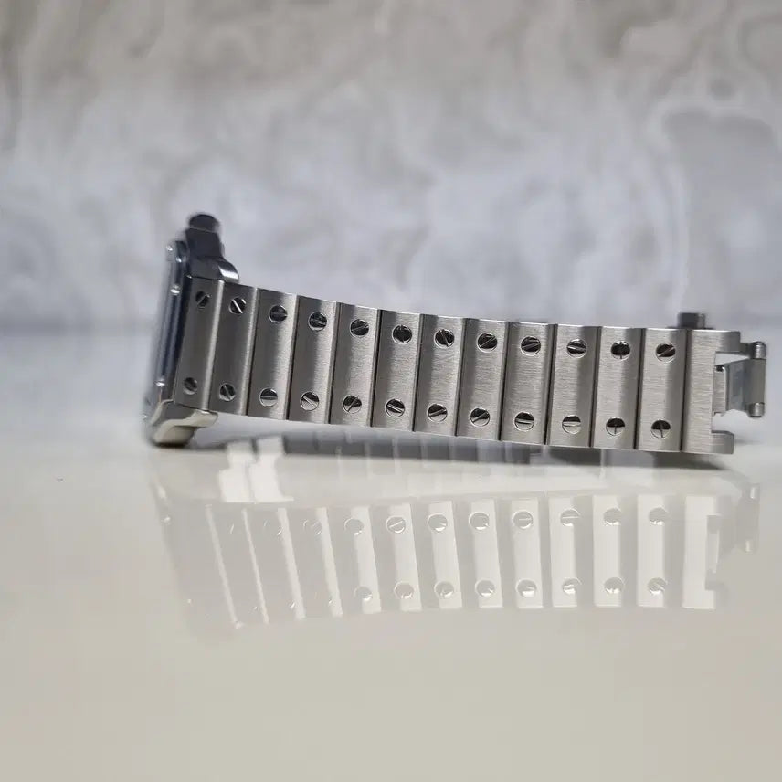 [BUNJANG] Cartier Santos Blue Dial Medium Steel Watch / 까르띠에 산토스 청판 미디움 스틸 25년 11월 영수증 풀구성