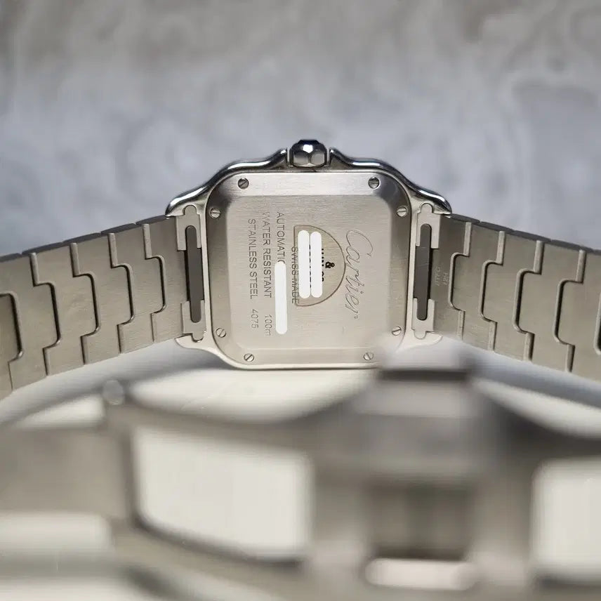 [BUNJANG] Cartier Santos Blue Dial Medium Steel Watch / 까르띠에 산토스 청판 미디움 스틸 25년 11월 영수증 풀구성