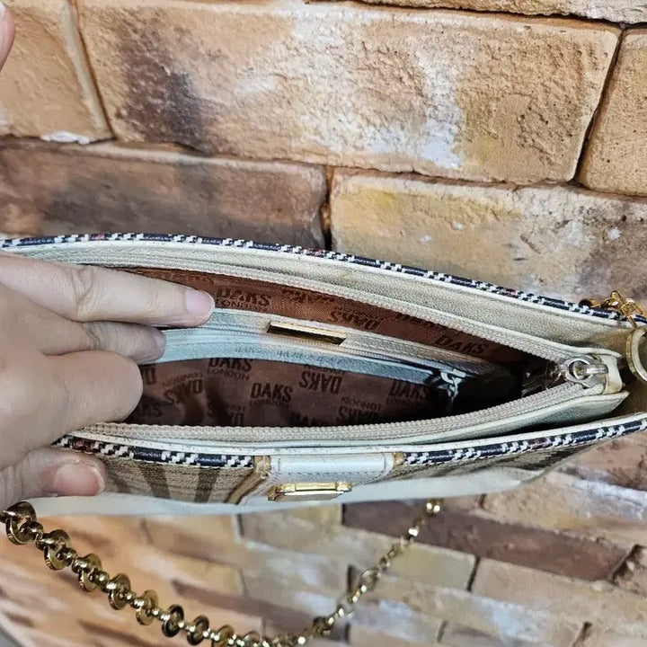 [BUNJANG] Daks Check Pattern Shoulder Bag / 닥스 숄더백 체크 패턴 체인 가방