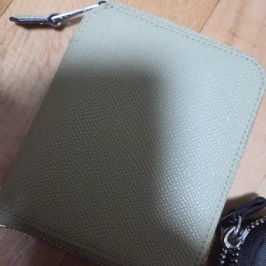 [BUNJANG] Le Coq Sportif Beige Zipper Card Wallet / 르꼬르망 꼬지갑 베이지색 지퍼 카드지갑 반지갑