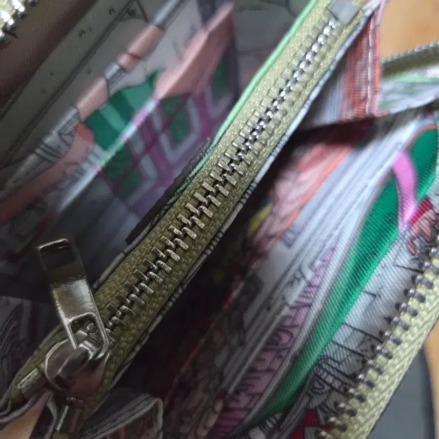 [BUNJANG] Le Coq Sportif Beige Zipper Card Wallet / 르꼬르망 꼬지갑 베이지색 지퍼 카드지갑 반지갑
