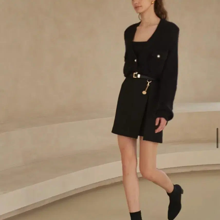 [BUNJANG] TILL I DIE Black Mini Skirt with Belt Set / (새상품택그대로)TILL I DIE 브랜드 블랙 미니 스커트(벨트세트)