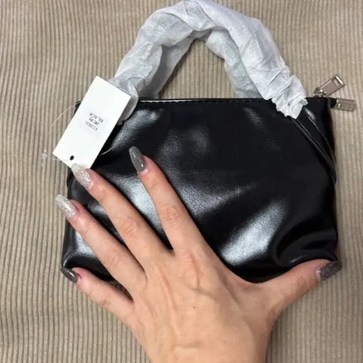 [BUNJANG] Black Minimalist Mini Tote Bag / 블랙 미니 토트백