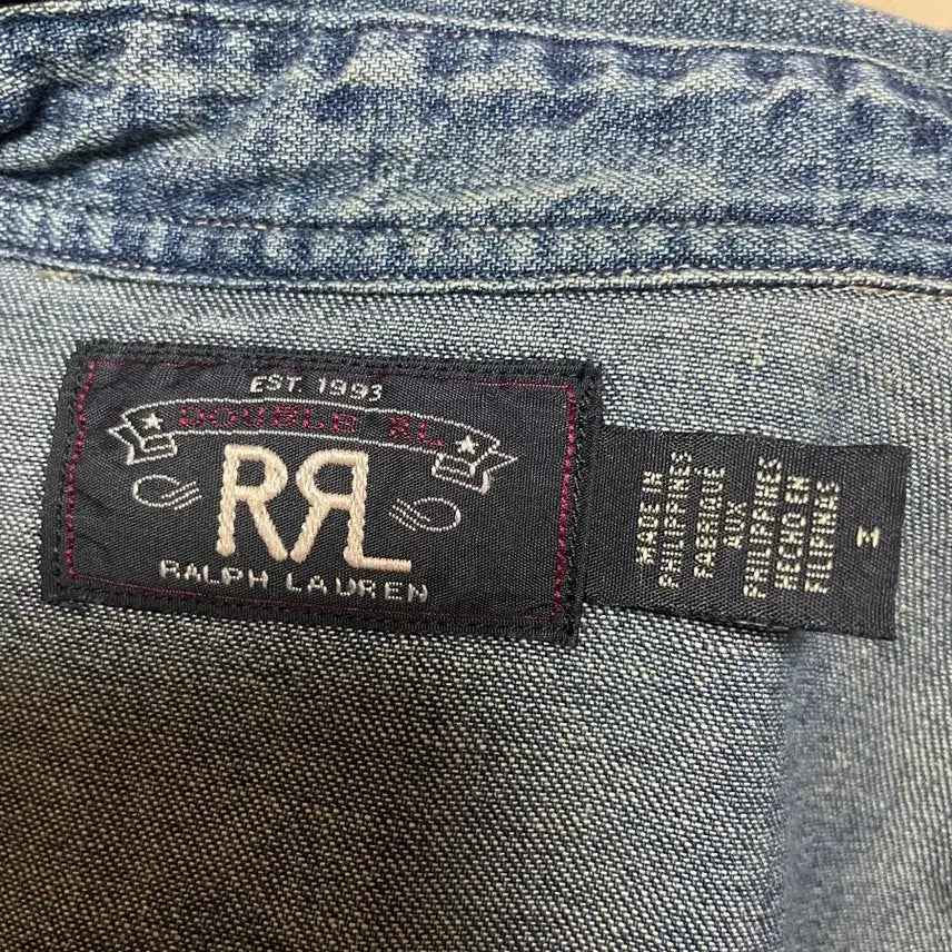 [BUNJANG] RRL Indigo Washed Denim Shirt / 더블알엘 RRL 인디고 워싱 데님 셔츠