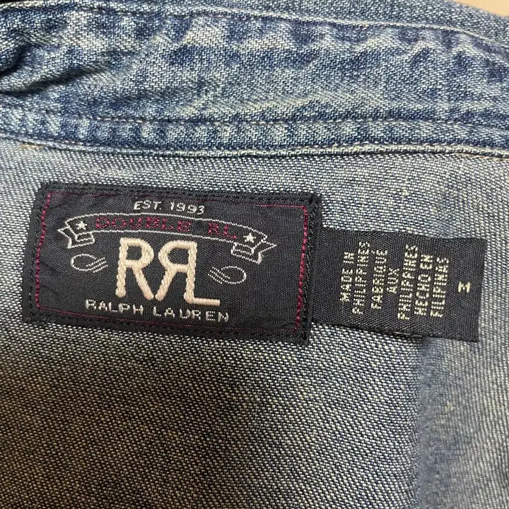 [BUNJANG] RRL Indigo Washed Denim Shirt / 더블알엘 RRL 인디고 워싱 데님 셔츠