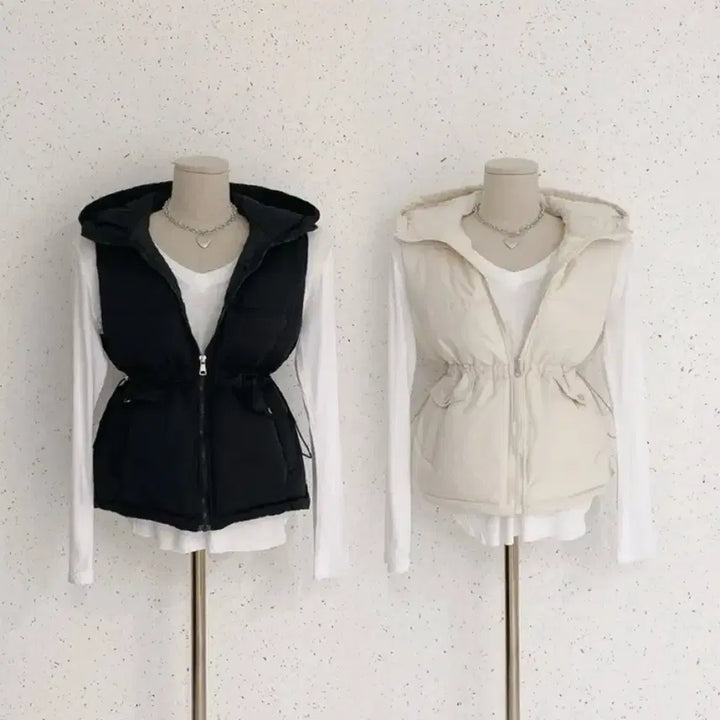 [BUNJANG] Hooded String Padded Vest / 후드 스트링 패딩 조끼