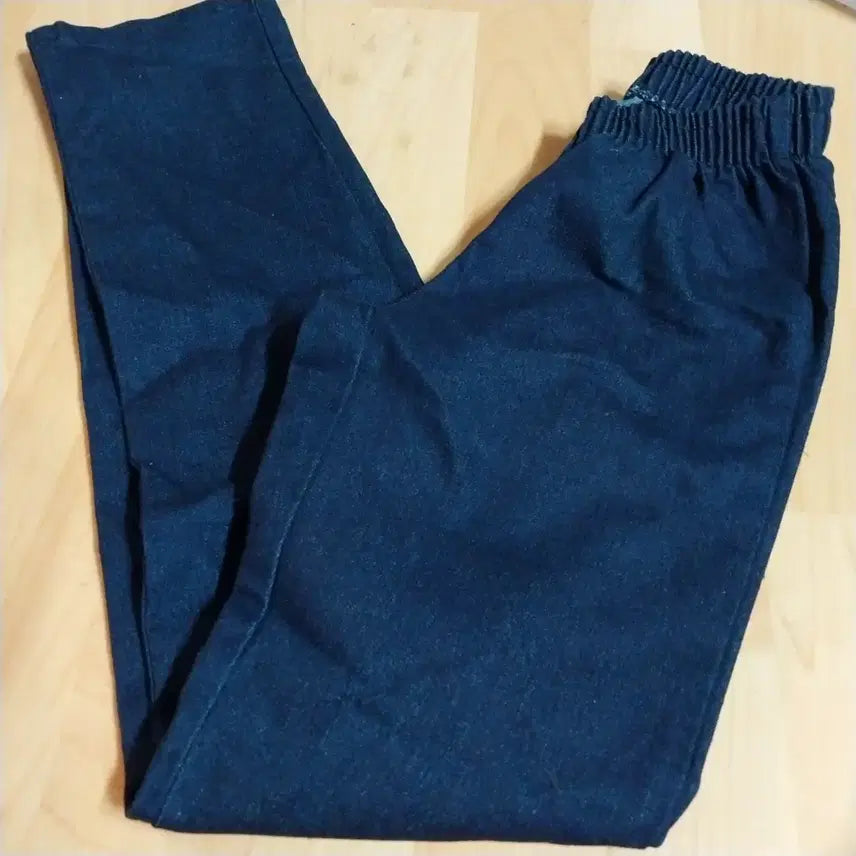 [BUNJANG] Denim Pants / 진청 허리밴딩 데님 새 바지