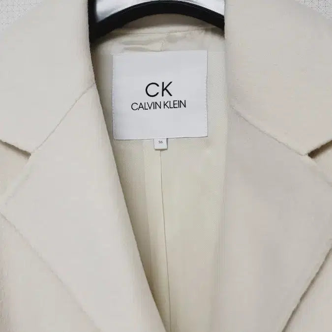 [BUNJANG] Calvin Klein Ivory Coat 55 / 한섬 CK 새상품 캘빈클라인 아이보리 코트55.