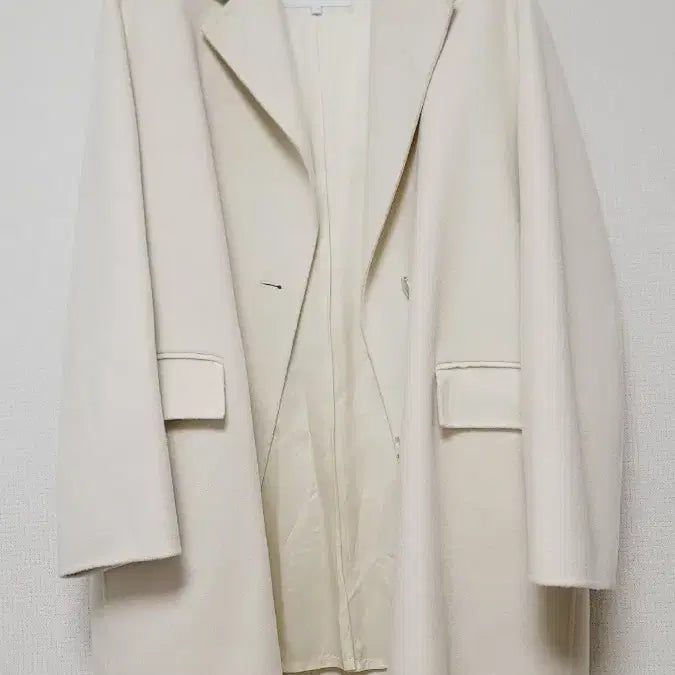 [BUNJANG] Calvin Klein Ivory Coat 55 / 한섬 CK 새상품 캘빈클라인 아이보리 코트55.