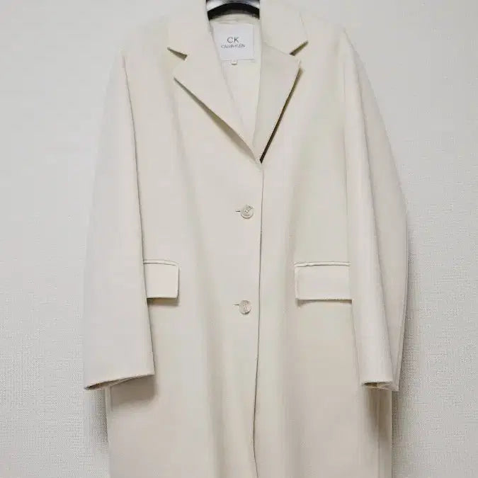 [BUNJANG] Calvin Klein Ivory Coat 55 / 한섬 CK 새상품 캘빈클라인 아이보리 코트55.