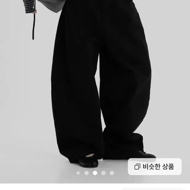 [BUNJANG] Autumn Warm Peach Curved Pants Black S / 어텀 [made]웜피치커브드팬츠 블랙 s 기모벌룬핏