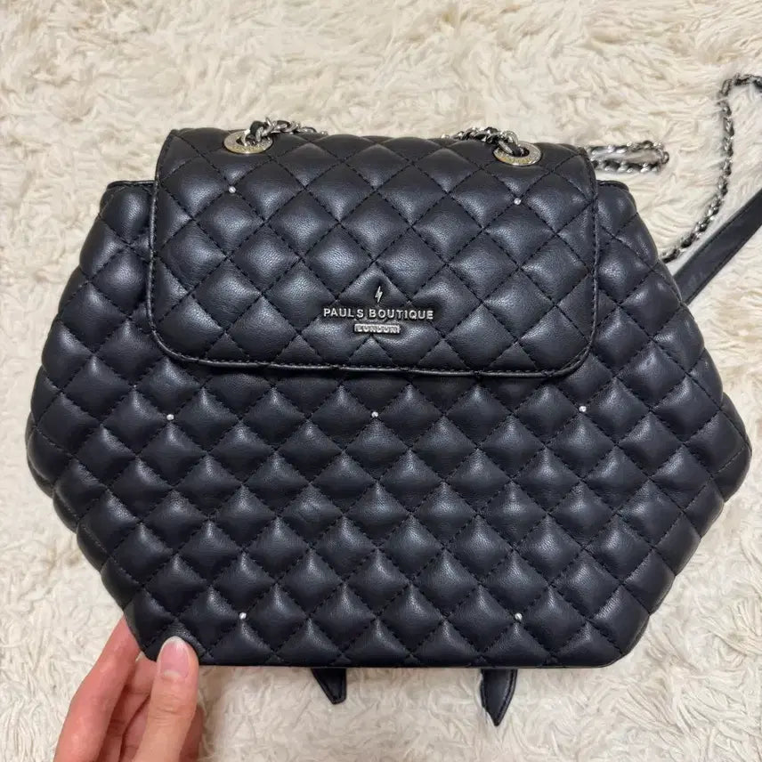 [BUNJANG] Paul's Boutique Quilted Chain Backpack / 폴스부티크 퀼팅 체인 백팩