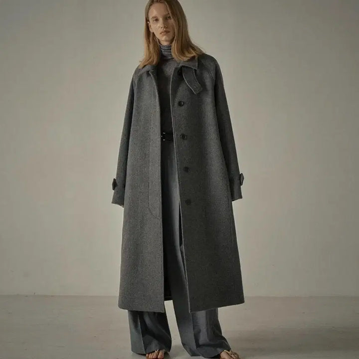 [BUNJANG] No Group/Member Information. Balmacan Coat Charcoal M / 파사드패턴 발마칸코트 차콜 M(마지막 가격내림)