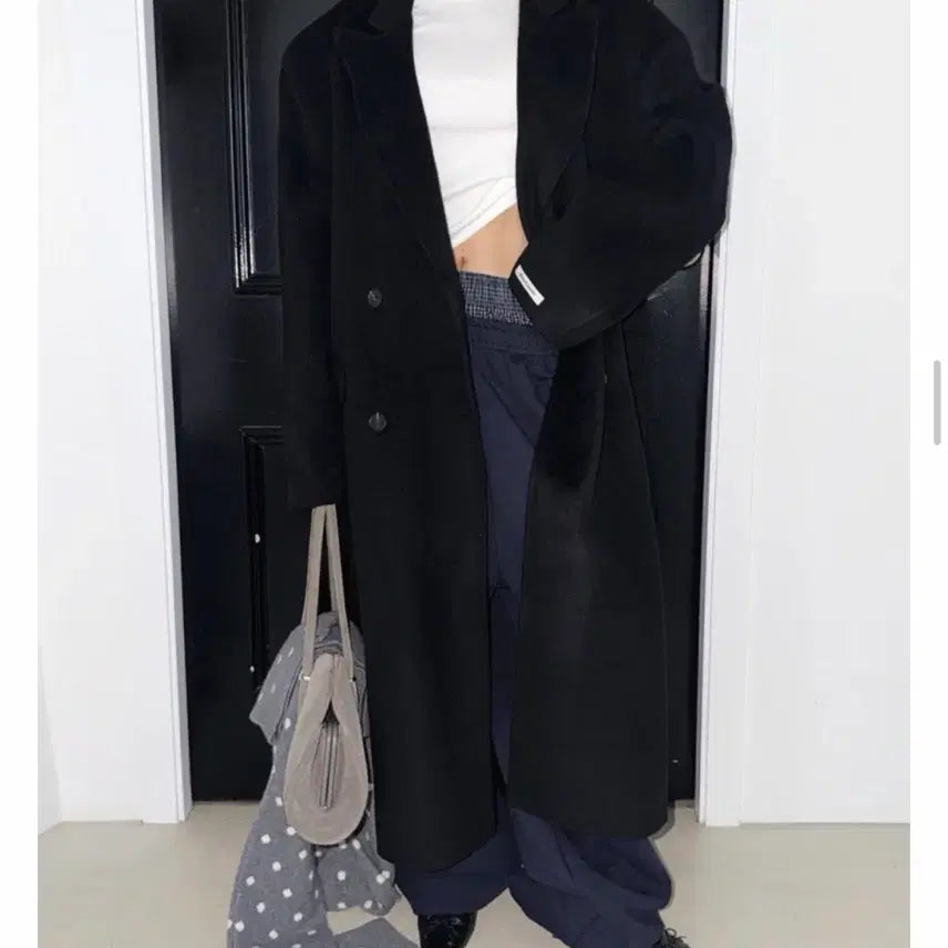 [BUNJANG] Liveaid Oversized Long Coat (Black) / 라이브에이드) 오버핏 롱코트(블랙)