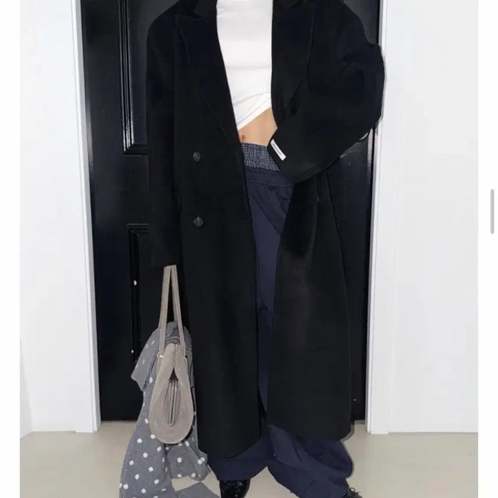 [BUNJANG] Liveaid Oversized Long Coat (Black) / 라이브에이드) 오버핏 롱코트(블랙)