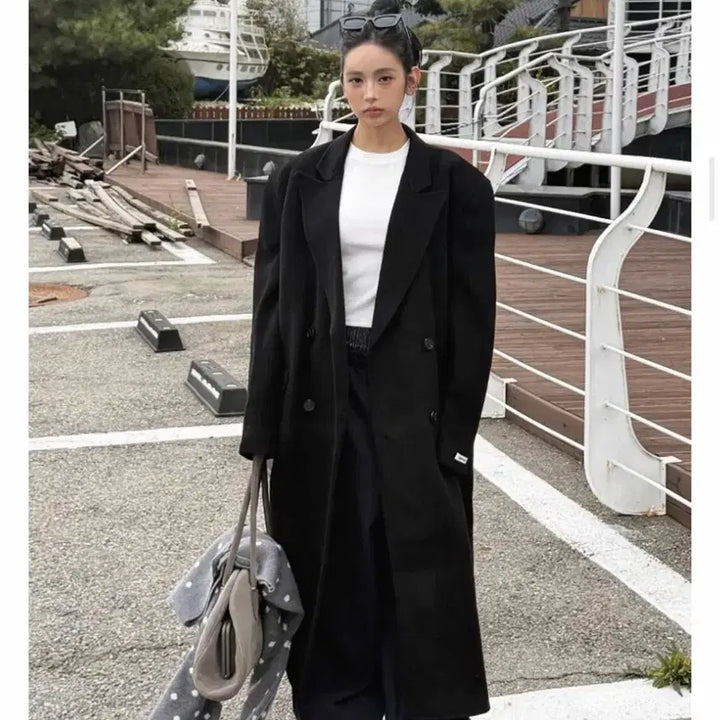 [BUNJANG] Liveaid Oversized Long Coat (Black) / 라이브에이드) 오버핏 롱코트(블랙)