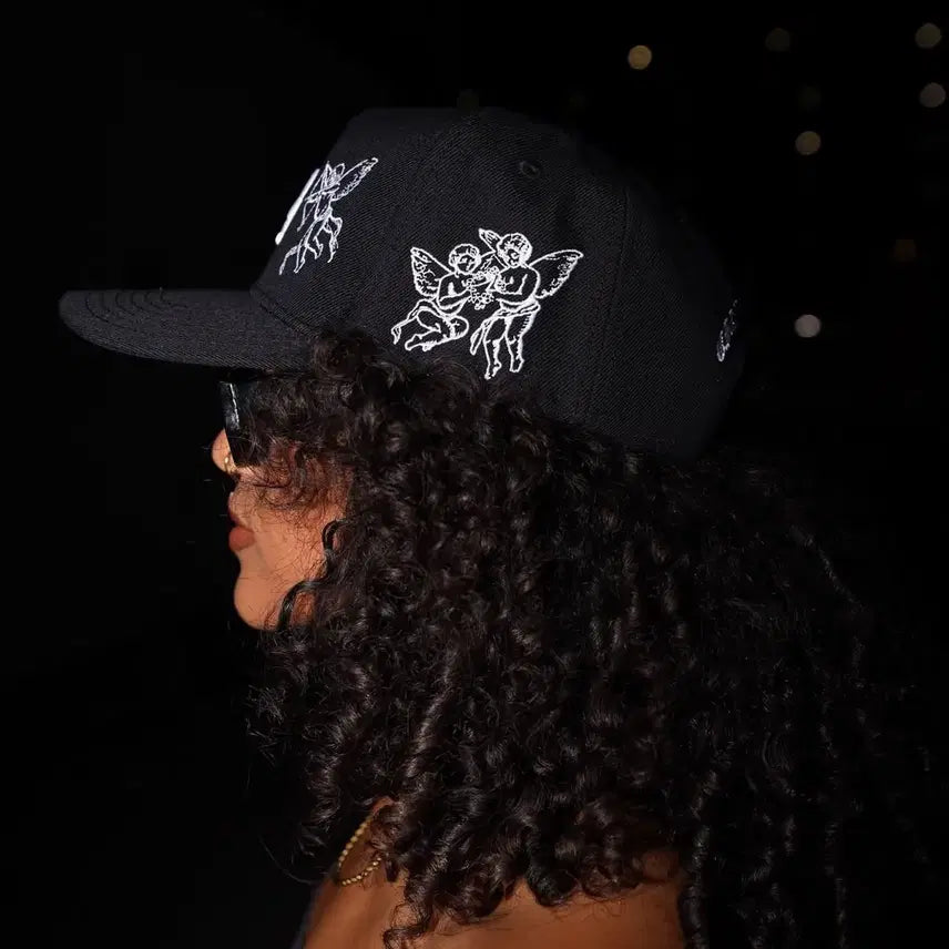 [BUNJANG] Felicity LA Angels Embroidered Snapback Hat / Felicity 검정색 LA 엔젤스 자수 스냅백 새상품