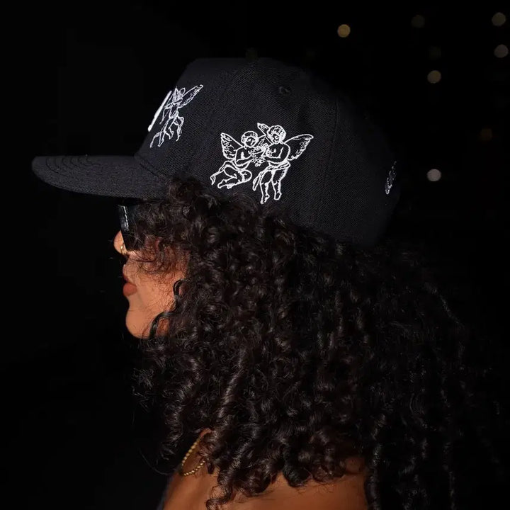 [BUNJANG] Felicity LA Angels Embroidered Snapback Hat / Felicity 검정색 LA 엔젤스 자수 스냅백 새상품