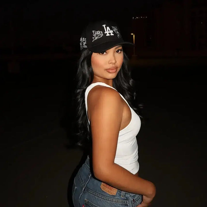 [BUNJANG] Felicity LA Angels Embroidered Snapback Hat / Felicity 검정색 LA 엔젤스 자수 스냅백 새상품