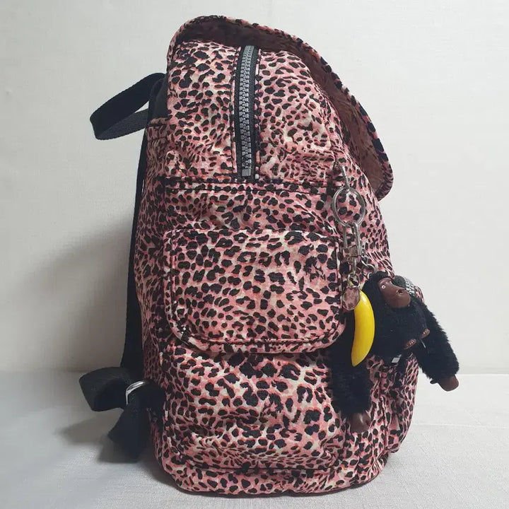 [BUNJANG] Kipling Leopard Print Backpack / 키플링 레오파드 패턴 백팩 핑크 블랙 포인트