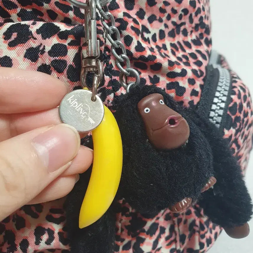 [BUNJANG] Kipling Leopard Print Backpack / 키플링 레오파드 패턴 백팩 핑크 블랙 포인트