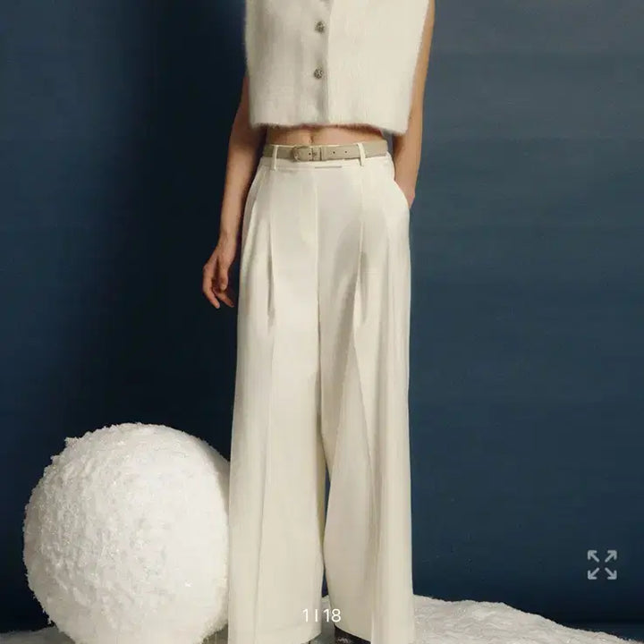 [BUNJANG] M Style Belted Pleated Trousers / 미* 25FW 스타일 벨티드 핀턱 팬츠 (벨트 포함)