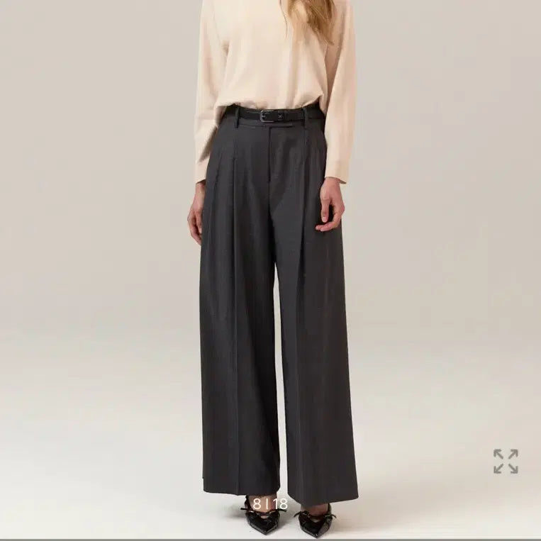 [BUNJANG] M Style Belted Pleated Trousers / 미* 25FW 스타일 벨티드 핀턱 팬츠 (벨트 포함)